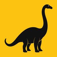 A black and yellow dinosaur on a yellow background vector