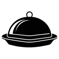 Black and white cloche with lid on a white background vector