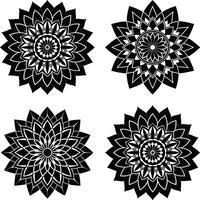 Botanical Shadow Collection Decorative Monochrome Flower Ornaments Digital Assortment for Artwork and Projects vector