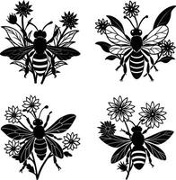 Bee and Flower vector