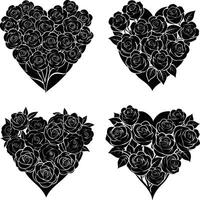 Flower Shadow Collection Decorative Dark Flower Graphics Digital Assortment for Design and Creations vector