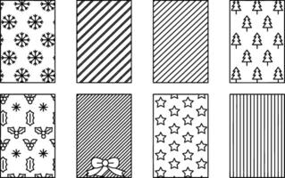 Black and white christmas patterns background for textile print and gift wrapping vector