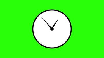 Circle clock concept of tim.Clock animation. Circular wall clock animation. green screen video
