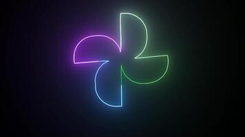 Neon glowing line. Abstract lights animated on a abstraction neon Lines moving screen.Seamless loopingbackground with neon lines . video