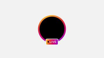 animation Gradient circle profile frame for live streaming on social media.4k vertical video