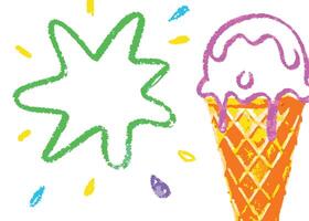 Sweet colorful ice cream cones with starfish on a summer beach pattern vector