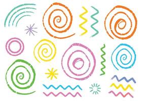 A seamless pattern of colorful abstract circles, spirals, and swirl shapes vector