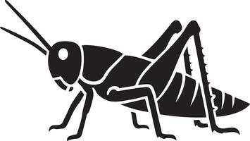 Locust silhouette black simple design, Minimal locust figure in black outline vector