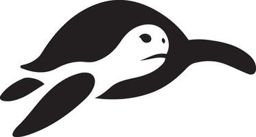 Stylized sea turtle silhouette, Artistic turtle marine design vector