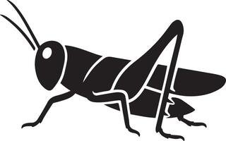 Grasshopper silhouette for graphic art, Basic insect figure black shape vector