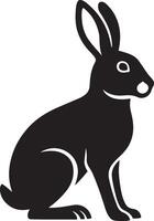 Rabbit design silhouette black style, Simple bunny shape clean look vector