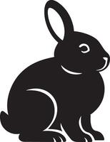 Rabbit silhouette black clean design, Standing bunny side pose image vector