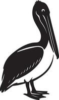 Stylish pelican silhouette, Pelican art for minimal nature themes vector