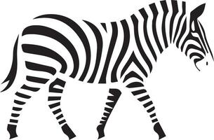 Stylish zebra black white silhouette, Elegant zebra animal bold contrast vector