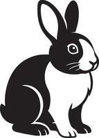 Cute rabbit silhouette for design use, Bunny outline minimal graphic look vector