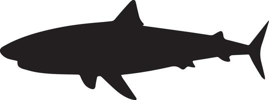 Shark silhouette simple for graphic design, Minimalist shark icon black and white vector