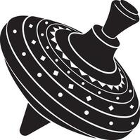 Decorated spinning top design, Toy illustration with playful detail vector