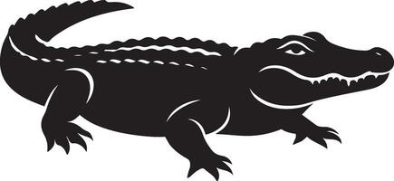Powerful alligator silhouette for branding, Strong reptile design for logos or decor vector