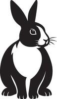 Black and white rabbit silhouette design, Clean rabbit silhouette for design use vector