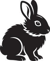 Cute rabbit black design, Happy bunny silhouette for projects vector