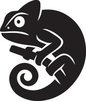 Chameleon silhouette design, simple reptile graphic vector