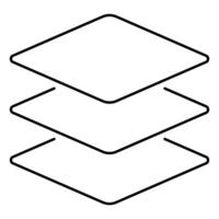 Three layer black solid icon vector