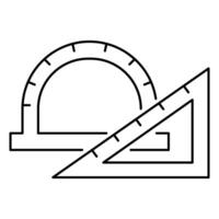 triangle half circle ruler icon on white background vector