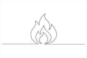 Fire symbol one line sketch minimalist look vector