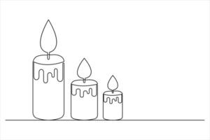 Candle icon in one line style vector