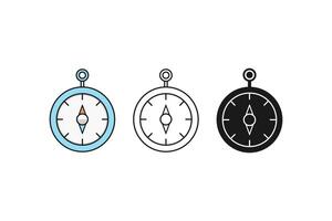 hanging scale or stopwatch icon in three style vector