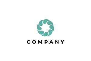 green nature water drop circle logo abstract vector