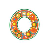 Doodle abstract wreath with mexican pattern. vector