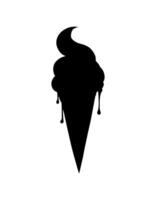Ice-cream shadow shape silhouette. vector