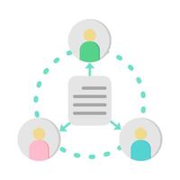 Data sharing icon on white background. vector