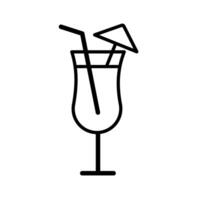 Cocktail line icon isolated on white background. vector