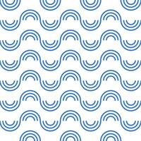 Seamless pattern of blue semi circle lines on a white background. vector