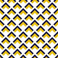 Repeating geometric pattern consisting of yellow and blue chevrons on a white background. vector