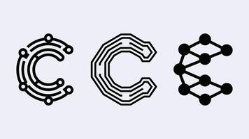 C letter logo, blockchain logo, web3 logo, Tech icon, unique icon vector