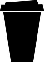 Long or large size cup of coffee icon. Paper cup logo template. Takeaway concept. Illustration isolate on white background. Flat design. vector