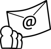 Group of email list. Reaching online audience with email marketing campaign, newsletter subscription, sending marketing message via email. Digital email marketing strategy. vector