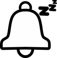 Bell sleep mode icon simple symbol. Outline style design. vector