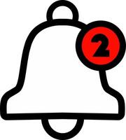Bell two notification icon simple symbol. Outline style design. vector