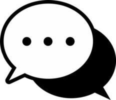 chat message icon, Chat speech bubble, Social media message. Black and white llustration. vector