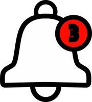 Bell first notification icon simple symbol. Outline style design. vector