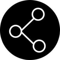 Share link connection group icon with black circle background vector