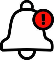 Bell warning important notification icon simple symbol. Outline style design. vector