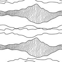 Black wavy lines seamless pattern. Simple abstract liquid stripes background. Stylish repeated decorative design. White background. vector