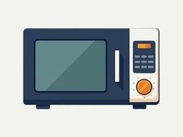 A modern flat design illustration of a stylish microwave oven appliance isolated on a plain background vector