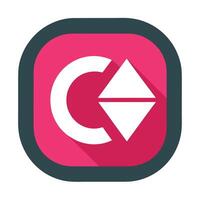 Up and down arrow directional icon with rounded square frame for digital interface design vector