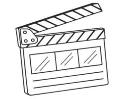 Simple black and white film clapperboard isolated on white background suitable for various design projects vector